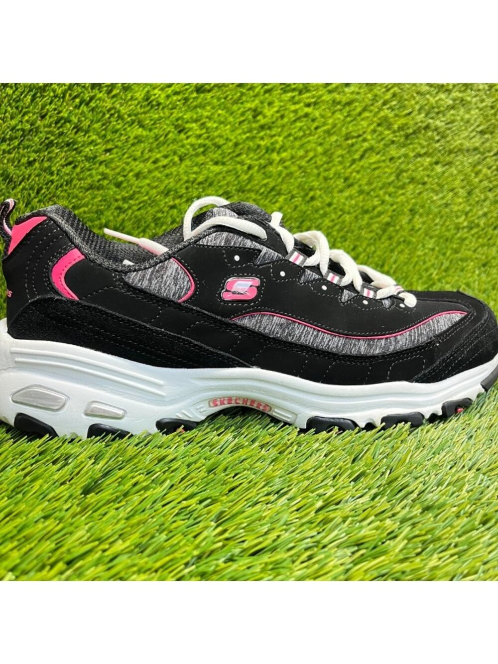 Skechers‎ D'Lites Me Time Womens Size 11D Black Athletic Running Shoes Sneakers